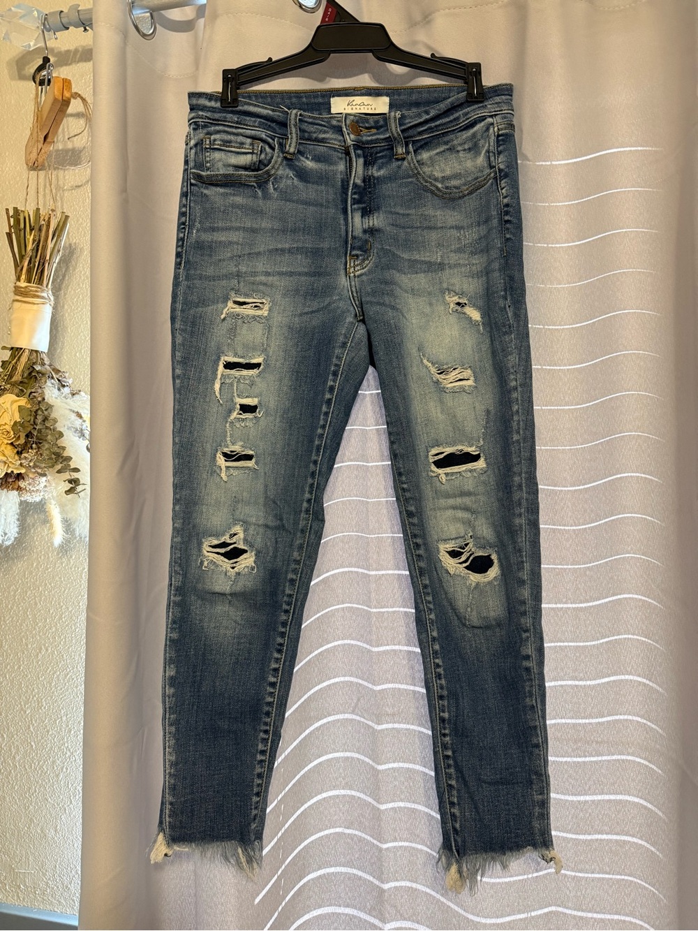 KanCan Distressed Medium Blue Skinny Jeans